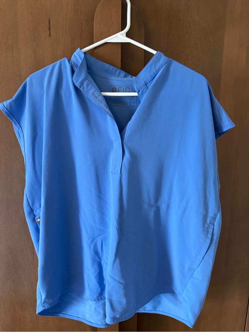 FIGS Sky Blue V-Neck Short Sleeve Scrub Top